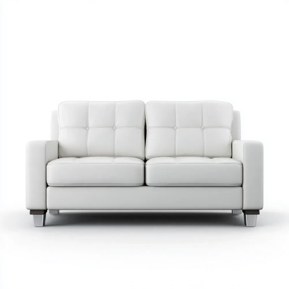 Biała dwuosobowa sofa ze skóry syntetycznej PU 160 x 85 x 88 cm