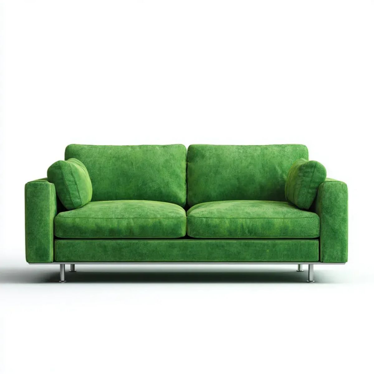 Zielona sofa dwuosobowa z weluru 180 x 85 x 85 cm