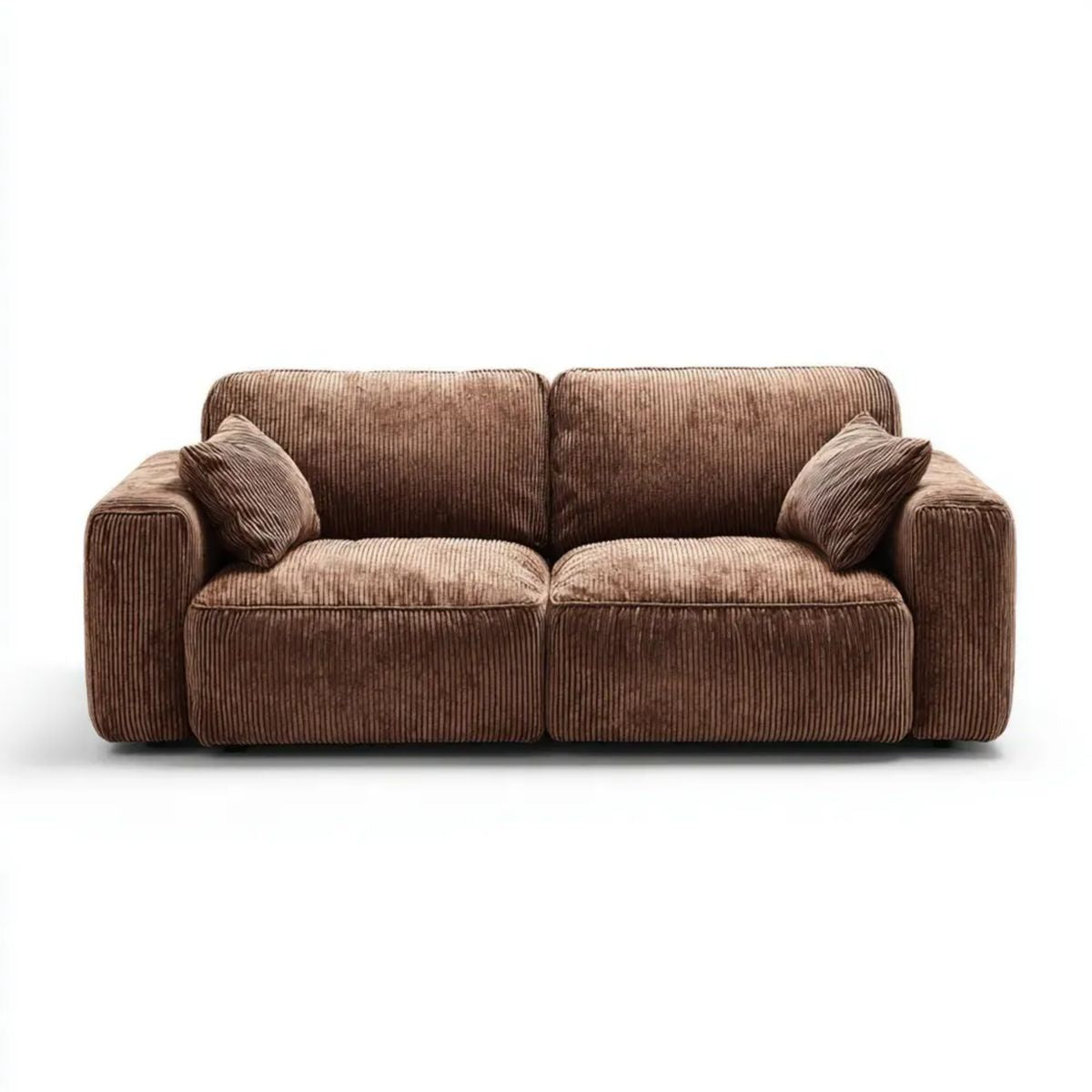 Dwuosobowa sofa brązowa z poliestru sztruksowego 180 x 95 x 85 cm
