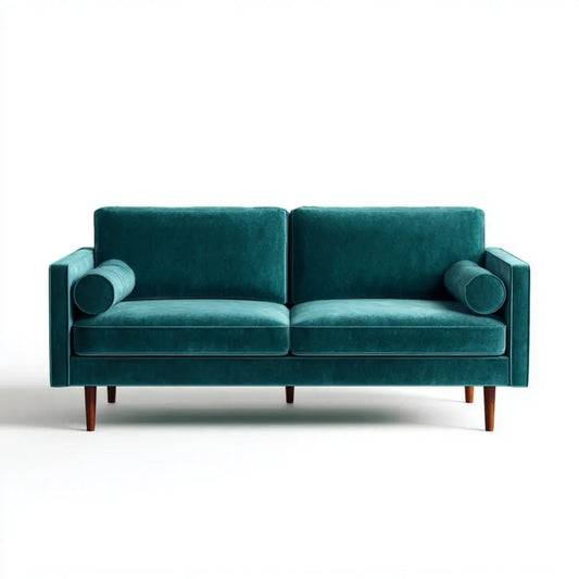Dwuosobowa sofa aksamitna ciemnozielona 170 × 85 × 82 cm
