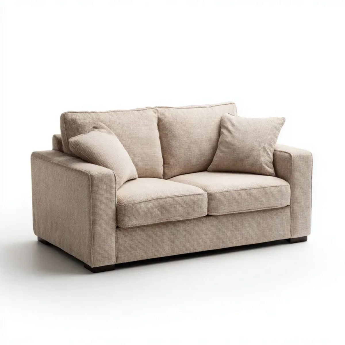 Sofa dwuosobowa beżowa z tapicerką poliestrową 170 x 90 x 85 cm