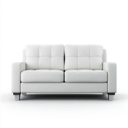 Biała dwuosobowa sofa ze skóry syntetycznej PU 160 x 85 x 88 cm