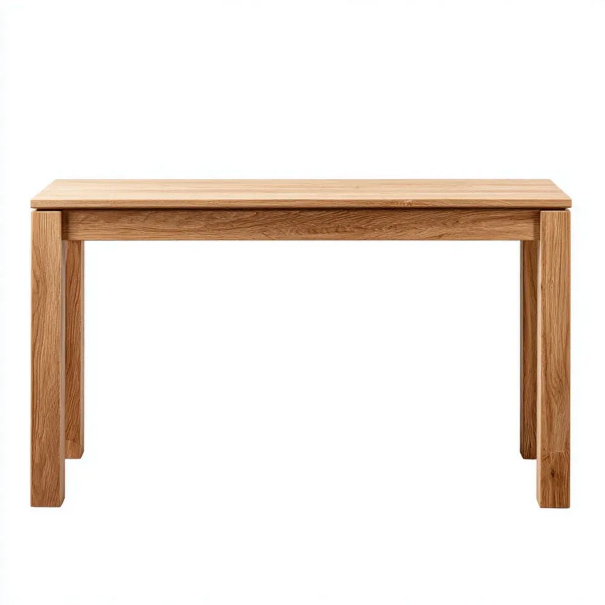 Drewniana konsola z litego dębu 120 x 40 x 76 cm, naturalny dąb