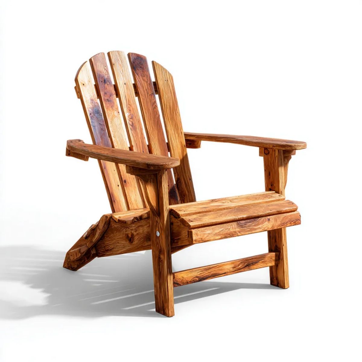 Brązowy drewniany fotel ogrodowy Adirondack 80 x 90 x 100 cm