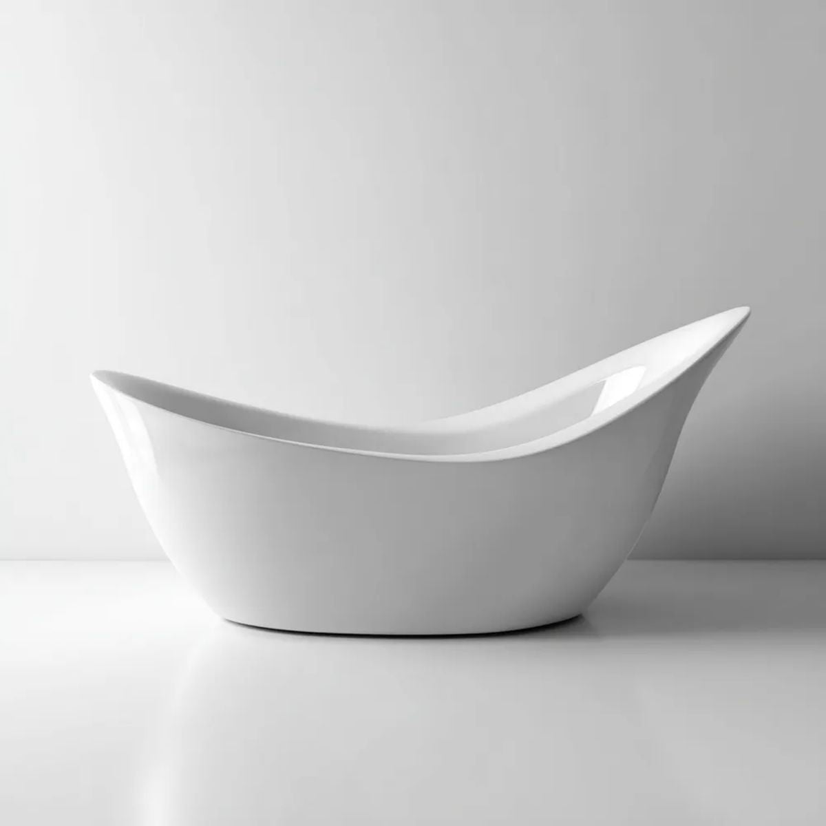 Biała wolnostojąca wanna akrylowa owalna 170 × 75 × 75 cm