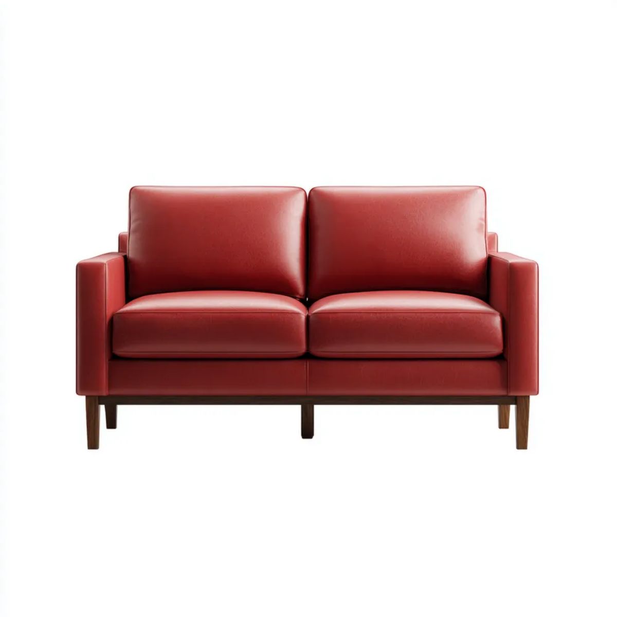 Dwuosobowa sofa z tapicerką PU, bordowa, 140 × 80 × 82 cm
