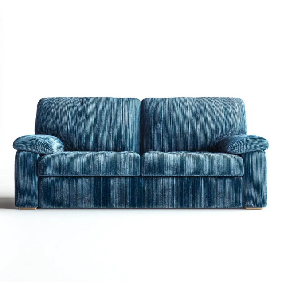 Niebieska sofa dwuosobowa z tkaniny sztruksowej 170 x 90 x 85 cm
