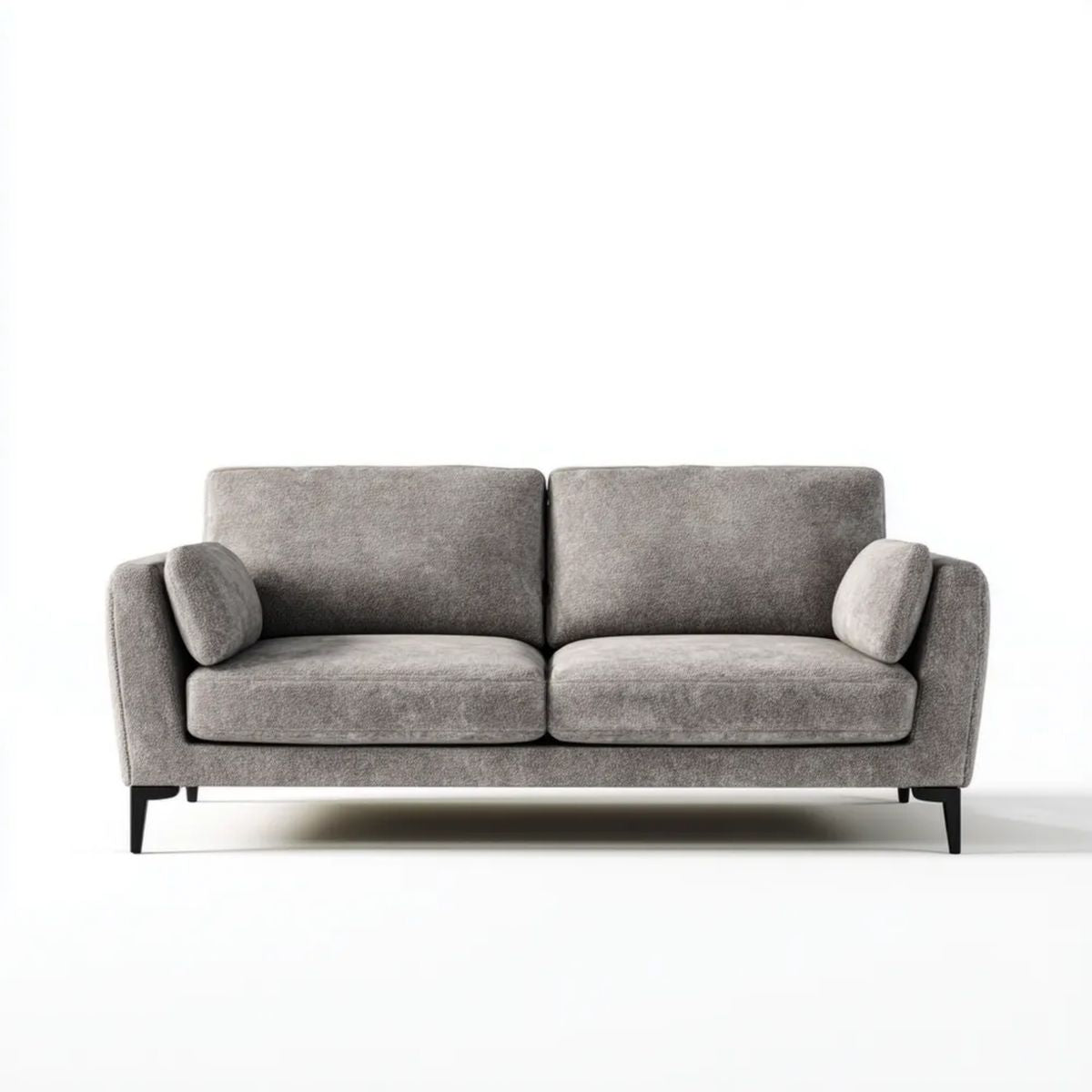 Dwuosobowa sofa z tkaniny poliestrowej, szara, 180 x 85 x 82 cm