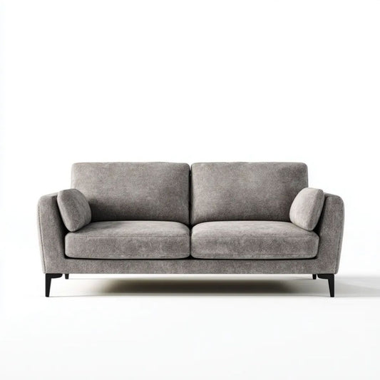 Dwuosobowa sofa z tkaniny poliestrowej, szara, 180 x 85 x 82 cm