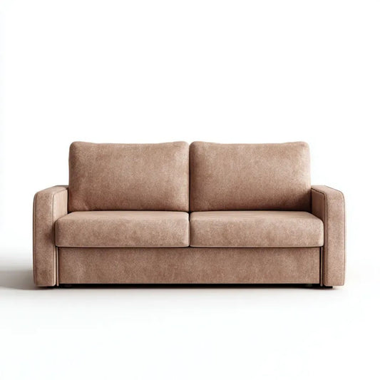 Sofa 2-osobowa brązowa z mikrofibry poliestrowej 160 × 90 × 85 cm
