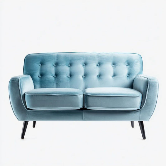 Dwuosobowa sofa z aksamitu jasnoniebieska 150 x 84 x 88 cm